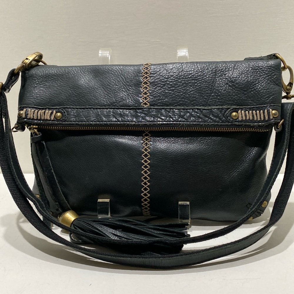 LUCKY BRAND Dark Green Leather Clutch/ Crossbody Bag